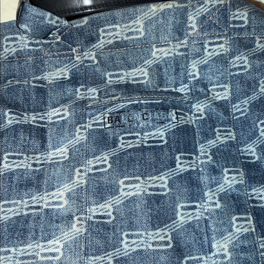 Balenciaga Blue Chain Pattern Jeans